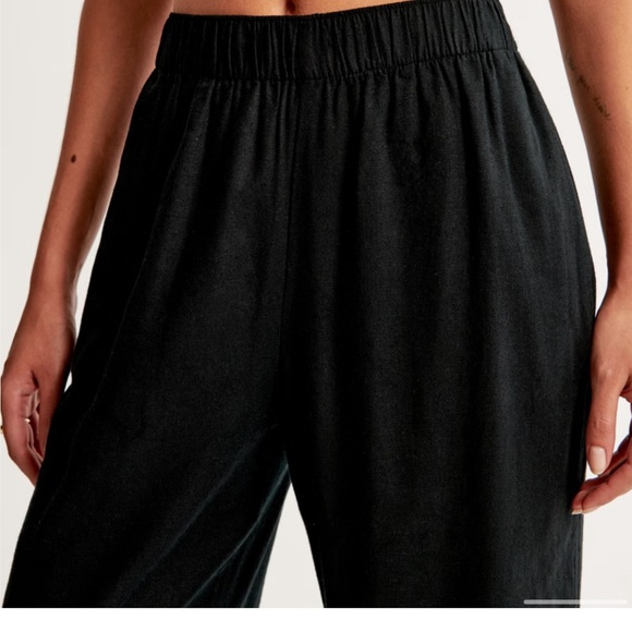 Abercrombie Linen-Blend Pull-On Pant - Black - Picture 6 of 7